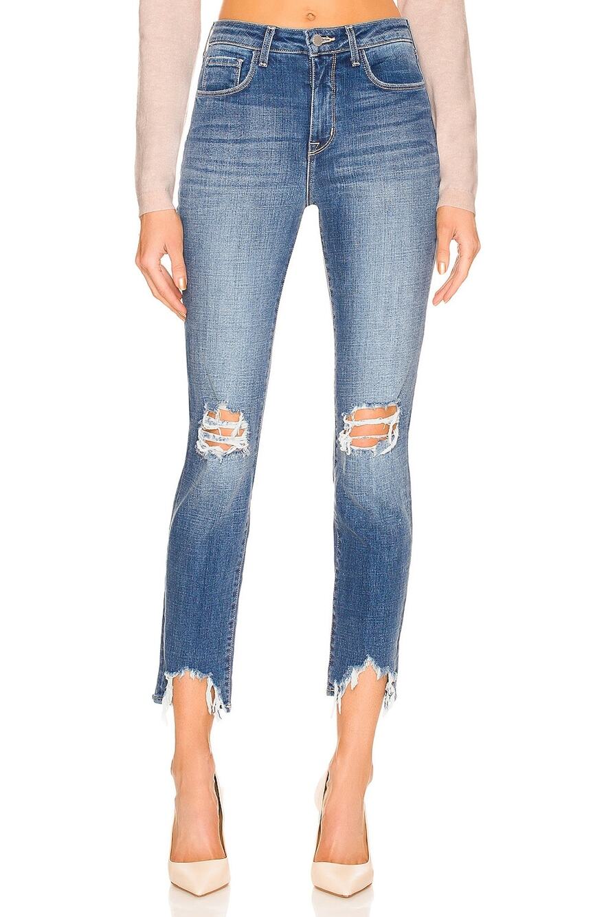 L'agence Skinny Distressed Plaza High Line Denim Jeans Size 27